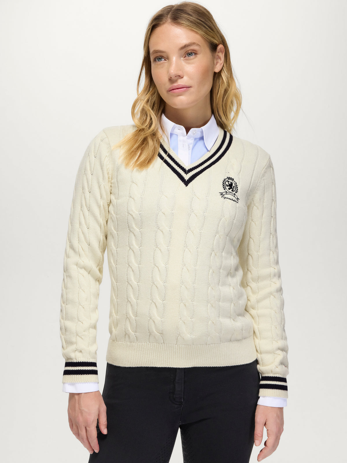 Tommy Hilfiger Roseville Cable Knit V-Neck Sweater