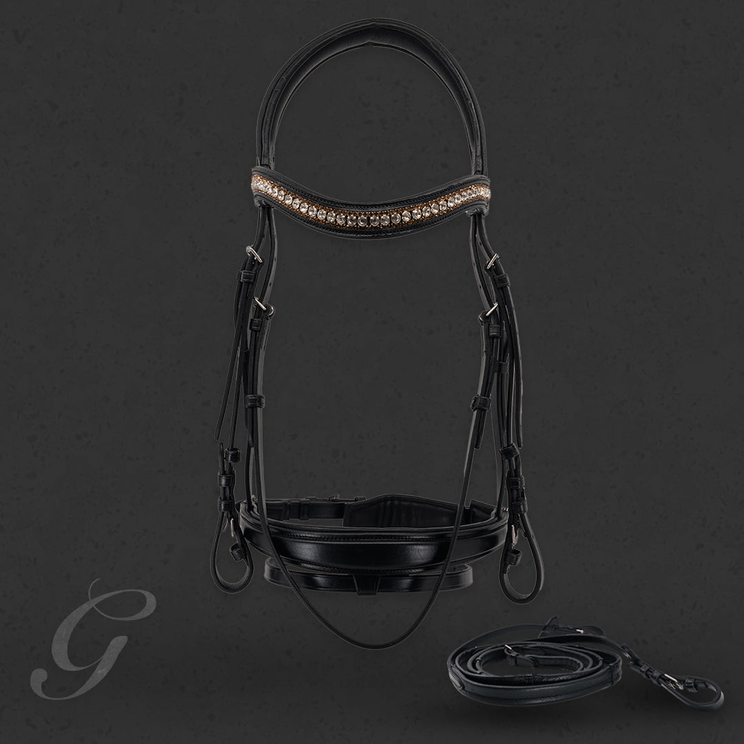 Grainge Elite Dressage Snaffle With Crystal Browband