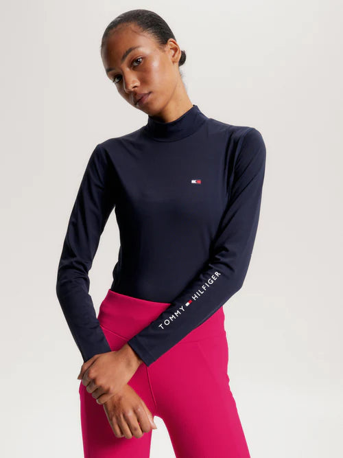 Tommy Hilfiger Long Sleeve Base Layer with Stand-Up Collar