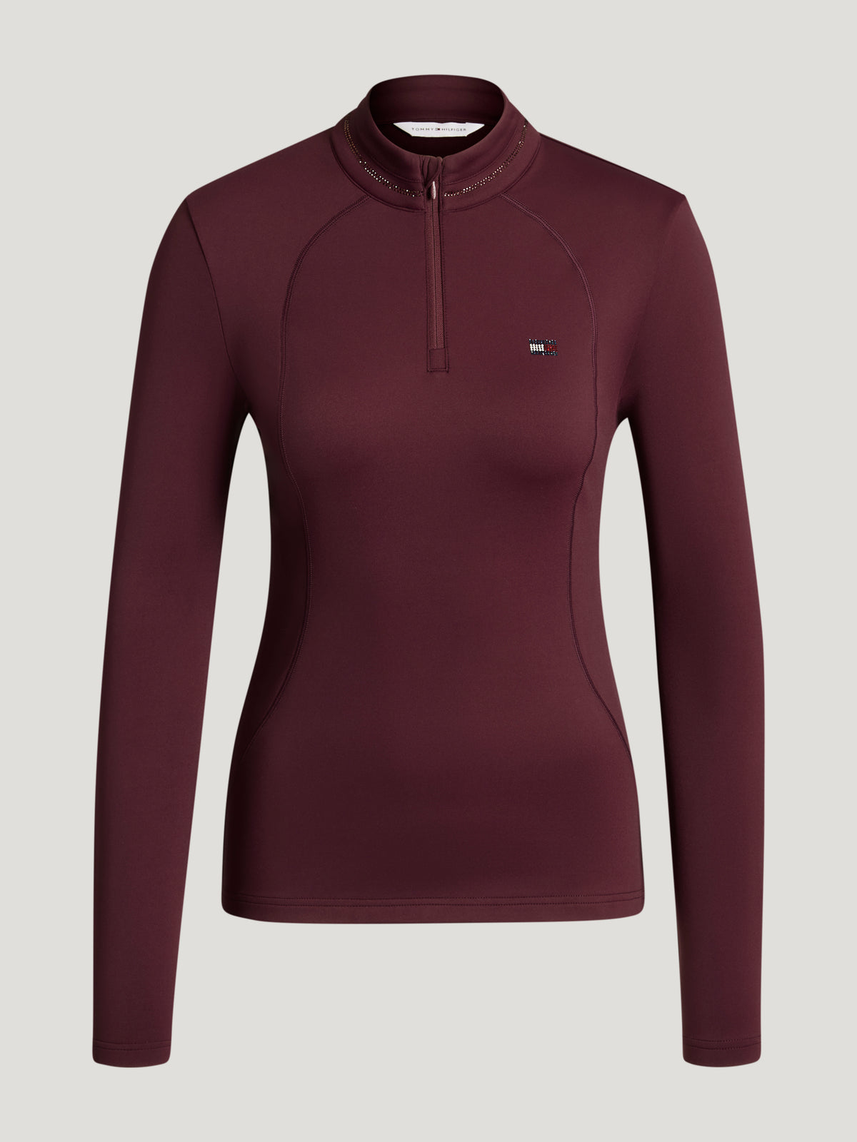 Tommy Hilfiger Cady 1/4 Zip Rhinestone Training Top