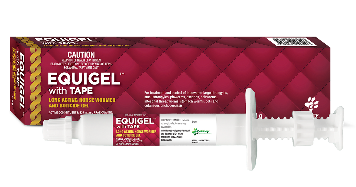 Equigel with Tape Wormer