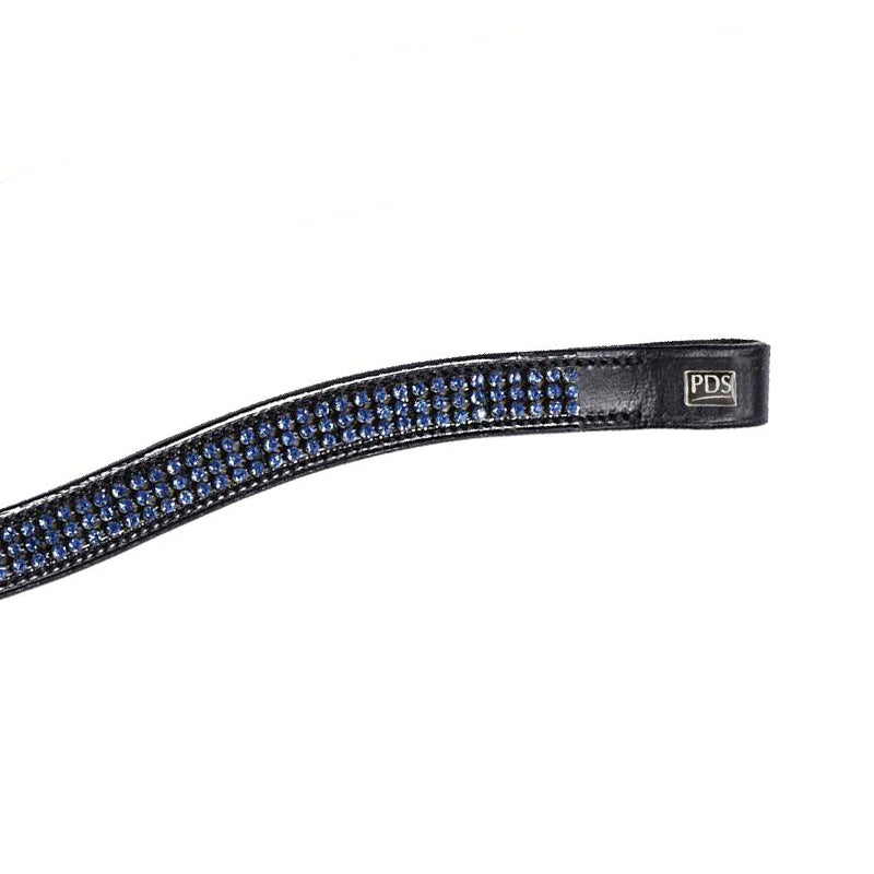 PDS Browband Blue Swarovski Crystals - Black (Warmblood)