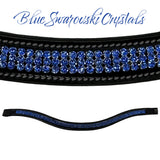 PDS Browband Blue Swarovski Crystals - Black (Warmblood)