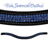 PDS Browband Blue Swarovski Crystals - Black (Warmblood)